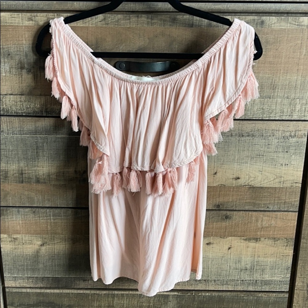 Tassel off shoulder top
